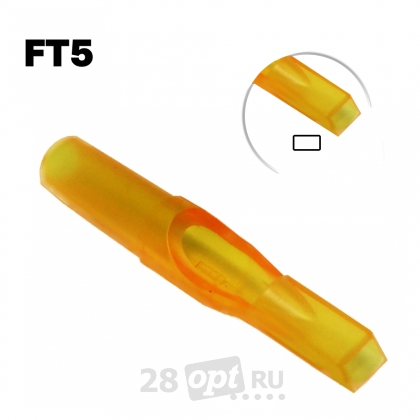 Уцененный товар Тату-наконечник Flat Professional Tip 5, Gold Shark, коробка 50 шт.